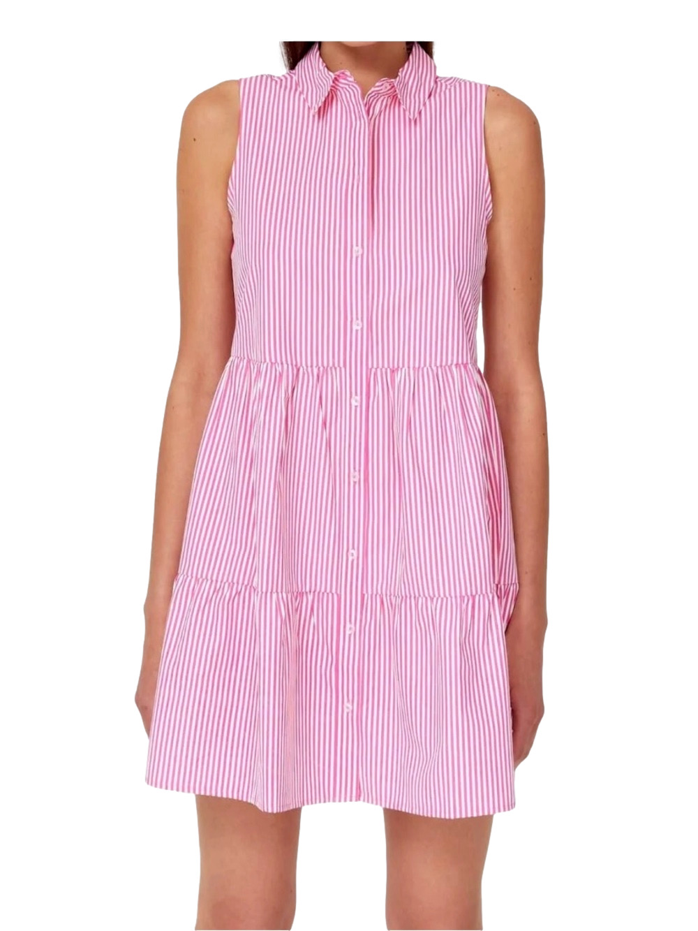 Stradivarius pink striped dress